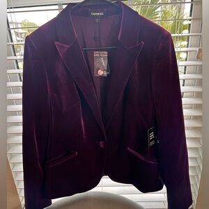 Purple velvet blazer